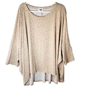 Unicorn Tribe Floral Jersey Knit Top Womens 2XL Pink Dolman Sleeve Whimsy Fairy